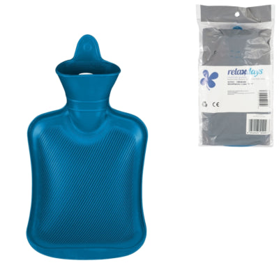 Relaxdays Wärmflasche blau 1 l | 12 Stück