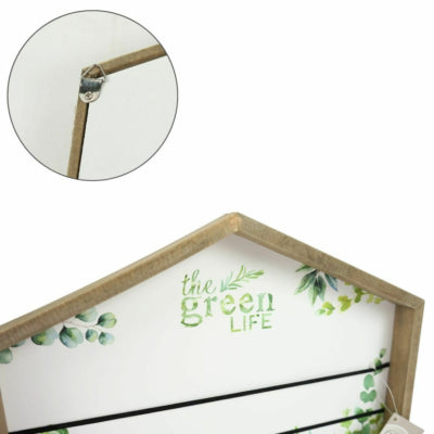 Kartenhalter Haus grün Leben 32 cm | 6 Stück