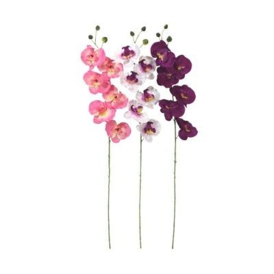 Kunstblume Orchidee 78 cm 3 farbig sortiert | 48 Stück
