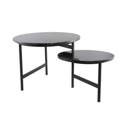 Ptmd Beistelltisch Waze Marmor Tischplatte schwarz 60 cm B-Wahl | 2 Stk