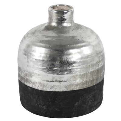Countryfield Vase Terri l schwarz silberfarben 18 cm | 6 Stück