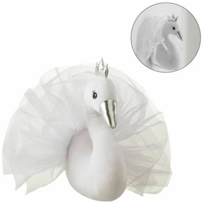 J-line Wanddekoration Schwan Plüsch 46 cm | 6 Stück