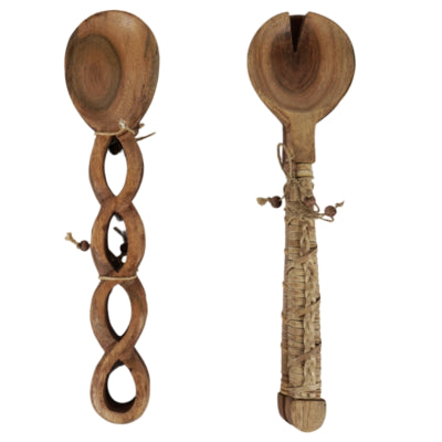 Salatbesteck Akazienholz 30,5 cm 2-fach sortiert 2er-Set | 10 Stück