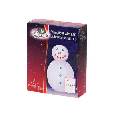 Schneemann-Lichterkette LED auf Batterie 275 cm | 24 Stück