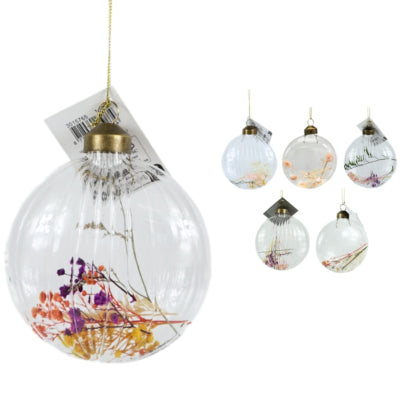 Deko-Anhänger Trockenblumen Glas 13 cm 8-fach sortiert | 48 Stück