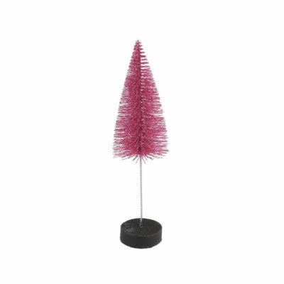 Countryfield Weihnachtsbaum auf Sockel Glitter Pink 20 cm | 12 Stück