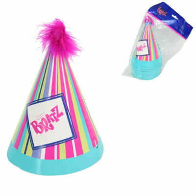 Bratz Partyhüte mit Gummizug 16 cm 8 Stück | 24 Stück