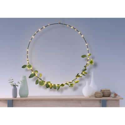 Hängender Dekorationsring botanisch LED auf Batterie 60 cm | 12 Stück