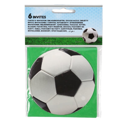 Fußball-Einladungskarten 10 cm 6 Stück | 48 Stück