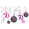 Amscan Spiralanhänger Happy Birthday 70 Jahre 61 cm 12er Set | 48 Stück