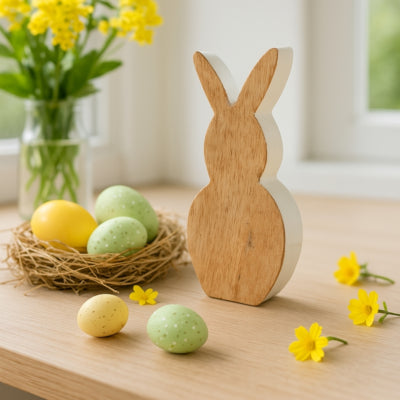 Figur Hase Holz weiß 23 cm | 18 Stück