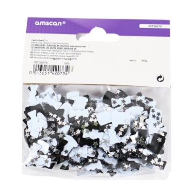 Amscan Konfetti-Hüte und Schleifen metallic schwarz und weiß 14 g | 48 Stück