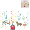 Amscan Spiralanhänger Barnyard 61 cm 12er-Set | 20 Stück