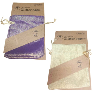 Hobby Flora Geschenktüten Glitzer 6-fach sortiert 2er-Set | 48 Stück