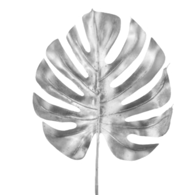Hbx Kunstzweig Monstera silberfarben 72 cm | 20 Stück