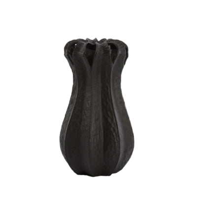 Leichte Wohnleuchte und Wohnvase Abajo mattschwarz 25 cm | 2 Stk
