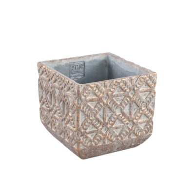 Ptmd Blumentopf Jenah braun S 16 cm | 8 Stück