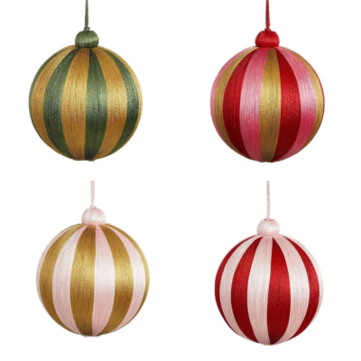 House of Seasons Weihnachtskugel 10 cm 4-fach sortiert | 12 Stück