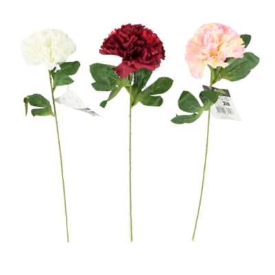 Kunstblume Nelke 50 cm 3-fach sortiert | 24 Stück