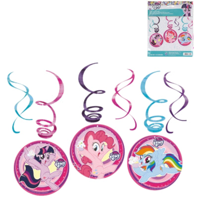Amscan Spiralanhänger My Little Pony 80 cm 6er Set | 20 Stück