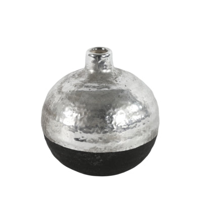 Countryfield Vase Terri rund s schwarz silberfarben 12 cm | 12 Stück