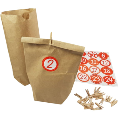 Adventskalender Geschenkset DIY rot 26 cm | 24 Stück