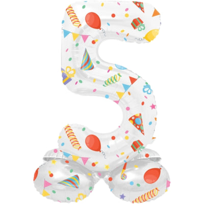Folat Folienballon stehend 5 fröhliche Party 41 cm | 20 Stück