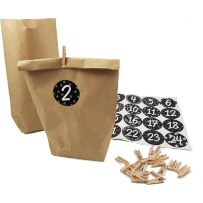 Adventskalender Geschenkset diy schwarz 26 cm | 24 Stück