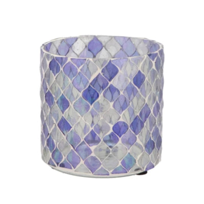 Daan Bugholz Teelichthalter Mosaik m lila 10 cm | 12 Stück