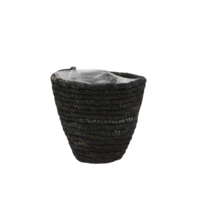 Daan Bugholz Blumentopf Seegras Korb schwarz 12 cm | 24 Stück