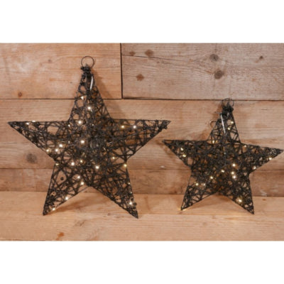 Countryfield Weihnachtsstern Lille S LED auf Batterie schwarz 30 cm | 8 Stück
