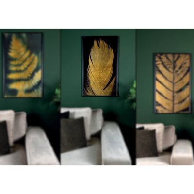 Wandpaneel Loro Federspiegel goldfarben 100 cm | 2 Stk