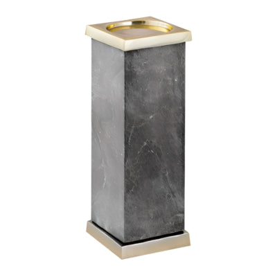 Ptmd Kerzenhalter Alanna Marmor schwarz goldfarben 28,5 cm | 2 Stk