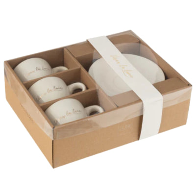 J-Line Espressotasse mit Untertasse 15 cm 6er-Set | 4 Stück
