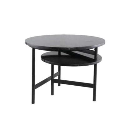 Ptmd Beistelltisch Waze Marmor Tischplatte schwarz 60 cm B-Wahl | 2 Stk