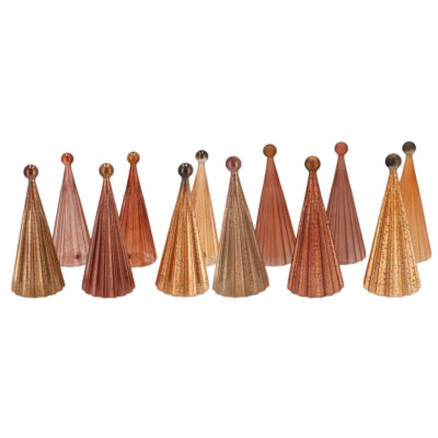 Daan Kromhout Statue Weihnachtsbaum Serie Twinkle LED auf Batterie Glas sandfarben 22 cm 12 sortiert | 12 Stück