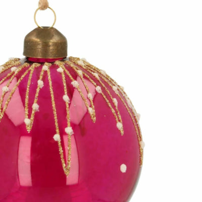 Ngk Weihnachtskugel glitzerndes Beerenglas rosa 8 cm | 24 Stück