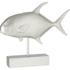 J-Line Statue zu Fuß tropischer Fisch silberfarben 51,5 cm | 2 Stk