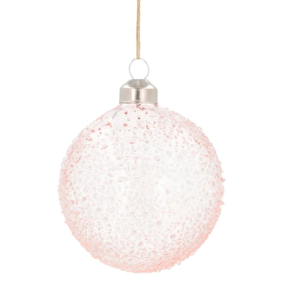 Ngk Weihnachtskugel Luxus Glas gesprenkelt rosa 10 cm | 12 Stück