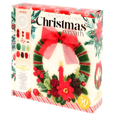 Avec Weihnachtskranz Häkelset DIY 30 cm | 12 Stück