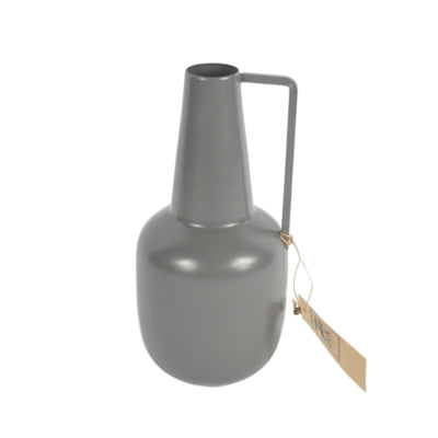 Vase Flasche Metall grau 20 cm | 12 Stück