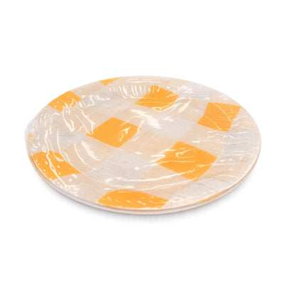 Pic Einwegteller orange weiß 23 cm 8 Stück | 48 Stück