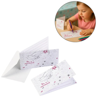 Amscan Einladungskarten mit Umschlag Be a Mermaid 14 cm 8 Stück | 20 Stück