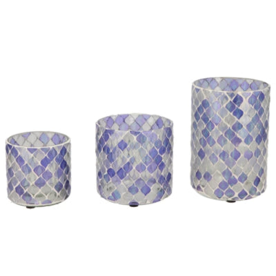 Daan Bugholz Teelichthalter Mosaik s lila 8 cm | 24 Stück