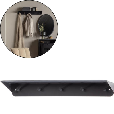 Holzgarderobe Kenan Metall schwarz 80 cm | 4 Stück