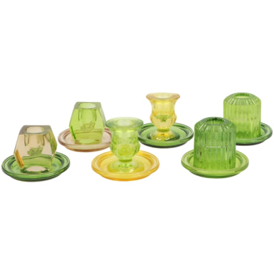 Daan Bugholz Kerzenständer Bicolor Glas grün 8,5 cm 6-fach sortiert | 18 Stück