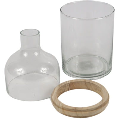 Vase Glas transparent 28,7 cm 3-teilig | 9 Stück