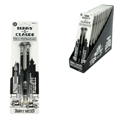 Suckuk(r) Bunny Claude HB Bleistifte mit Radiergummi, 2er-Set | 24 Stück
