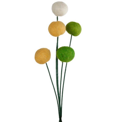 Dekokugeln auf Stiel Filz grün 33 cm 5er Set | 18 Stück