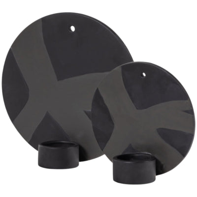 Wand-Teelichthalter schwarz 20 cm 2er-Set | 6 Stück
